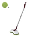 Finether Plug-In Electric Mop Cleaner Sweeper with Dual Spin Mop Heads, 180° Swivel Extendable Handle, Energy-Saving Scrubber Polisher for Home Hard Floor Wood Laminate Tile, White