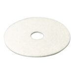 3M 08476 Super Polish Floor Pad 4100, 12-Inch Diameter, White, 5/Carton