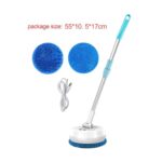 Electric Mop Polisher Dry Wet Cleaner Rechargeable Floor Cleaner Scrubber for Window, Ceilings Car Hanging Pictures Bathroom, Blue(White)