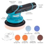 Berserker 12v Cordless Car Buffer Polisher, 6 Inch Portable Dual Action Polishing Waxer Machine Kit w/ 2*2.0Ah Li-Ion Battery, 6 Variable Speed Up to 5000RPM for Car Detailing/Scratch Removing