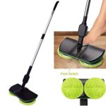 Wireless Electric Rotary Mop Cleaning Handheld Spinning Mop Rechargeable Powered Floor Cleaner Scrubber Powered Scrubber Polisher Mop Carpet Tile Sweeper for Living Room Bedroom Dining Room,Black