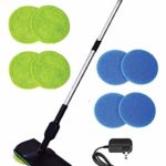 Gvuha Electronic Wireless Mop,Super Maid Cordless Electric Spinning Mop,Rechargeable Powered Floor Cleaner Scrubber Polisher Mop with 4 Microfiber Pads and 4 Polisher Pads for All Surfaces