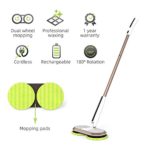 GOBOT Cordless Electric Mop, Scrubber Powerful Cleaner Handheld 180° Automatic Rotary +2 Extra Accessories, Polisher for Hard Wood, Tile, Vinyl, Marble and Laminate Floor