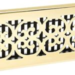 Decor Grates SPH412 Floor Register, 4×12, Polished Brass Finish