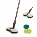 Electric Spin Mop, Cordless Floor Sweeper Cleaner with Dual Spinning Heads and Replaceable Pads for Tile Wood Hard Floor Window