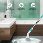 Sweepulire Electric Spin Scrubber AL6-G Pro, Cordless Household Cleaning Brush with Adjustable Extension Arm, 4 Replacement Brush Head, Power Shower Scrubber for Bathroom Tile Floor Wall Grout Bathtub