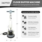 13″ Multi-Purpose Commercial Floor Buffer Polisher Machine – Clean, Buff, Scrubb and Polish with Ease! Ideal for Carpets Too! Includes Optional Solution Tank, 2 Brushes (Floor Buffer)