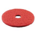 Boardwalk 4013Red Buffing Floor Pads, 13-Inch Diameter, Red, 5/Carton