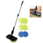 Jklnm Rechargeable Electronic Wireless Mop, 2 in 1 Cordless Spin Floor Cleaner for All Surfaces with 2 Microfiber Pads and 2 Polisher Pads for Indoor Use