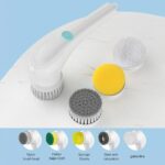 Electric Spin Scrubbers, Electric Cleaning Brush Cordlessness Power Polisher with 5 Replaceable Brush Heads Handheld Power Shower Scrubbers for Cleaning Tub/Tile/Sink/Bathroom/Window