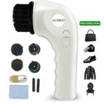 Electric Shoe Polisher,Auhko Portable Handheld Rechargeable Leather Shoe Cleaning Brush Kit Leather care Tool for Leather Shoes, Bags, Car Seat, Sofa and More