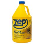 Zep Commercial Wet-Look Floor Polish, 4-1 Gallon Bottles, Protects Against Spots, Stains and Scuffs, Slip-Resistant High Gloss Finish (ZUWLFF128)