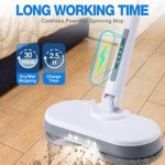 Electric Mop, Cordless Electric Spin Mop with Built-In 500ML Water Tank, Hardwood Floor Cleaner with LED Headlight, Electric Polisher with Sprayer, Floor Scrubber for Hardwood, Tile & Laminate Floor