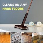 GOBOT Cordless Electric Mop, Scrubber Powerful Cleaner Handheld 180° Automatic Rotary +2 Extra Accessories, Polisher for Hard Wood, Tile, Vinyl, Marble and Laminate Floor?Brown?