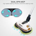 CLPP Electronic Wireless Mop – 3-in-1 Cordless Spin Floor Cleaner for All Surfaces – Rechargeable Spinning Mop, Polisher and Scrubber for Indoor Use – Reusable Microfiber Double Heads