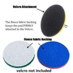 20 Pieces Scrub Pads Drill Power Brush Tile Scrubber Scouring Pads Cleaning Kit Including 2 Kinds of Abrasive Buffing Pads Replacement for Home Kitchen House Indoor Outdoor Cleaning (4 Inch)