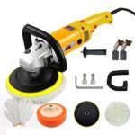 TOPCHANCES 7″ Car Polisher Variable Speed 1400W 3500rpm Car Paint Care Tool Polishing Machine Sander M14 Electric Floor Polisher Buffer Waxer Machine 220V?Yellow?