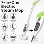 Elev8 Prestige Electric Steam Mop – 15-in-1 Detachable Floor Scrubber with 3 Steam Modes – Electric Mop for Hardwood Floors, Kitchen Hoods & Worktops Cleaning