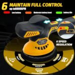 Cordless Car Buffer Polisher for Dewalt 20V Battery with 6 Variable Speed, Orbital Polisher Replace DCM849B for Car Detailing/Polishing/Waxing with 2×5.0Ah Batteries