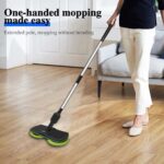 Suwer Cordless Electric Mop, 180° Swivel for End Cleaning, Runs 50 Minutes Continuously Powerful Battery, Lightweight Rechargeable Mop for Hardwood/Bathroom/Tile Floor Cleaning