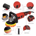 SILVEL Buffer Polisher, 1580W 7 Inch/6 Inch Rotary Car Buffer Polisher Waxer, 7 Variable Speed 1000-3500 RPM, Detachable Handle for Car, Boat Sanding, Polishing, Waxing