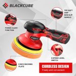 BLACKCUBE Cordless Car Buffer Polisher with 12V 2.0Ah Lithium Rechargeable Battery, 6 Variable Speed, Wireless Buffer Polisher Kit for Car Detailing/Car Scratch Repairing