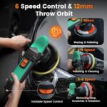 Car Buffer Polisher Kit, ETOOLAB 6 Inch Dual Action Polisher with 6 Variable Speeds,12MM Orbital Buffer Polisher, Orbital Buffer Polisher for Car Detailing, Waxing, Scratch Removing