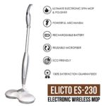 Elicto ES230 – Electronic Wireless Mop – 3-in-1 Cordless Spin Floor Cleaner for All Surfaces – Rechargeable Spinning Mop, Polisher and Scrubber for Indoor Use – Reusable Microfiber Double Heads …