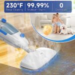 Steam Mop for Hardwood Floor Cleaning, Floor Steamer Cleaner Lightweight for Vinyl, Laminate, Carpet, Tile Hard Floors w/Adjustable Steam Modes & Height, 23ft Cord, 2 Washable Pad