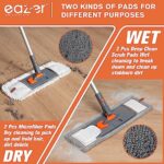 eazer Microfiber Mop Hardwood Floor Mop for Floor Cleaning-360 Rotating Dry mop Wet Mops for Cleaning with Adjustable Handle, Multifunction Mop for Hardwood,Marble,Tile Floor Mopping