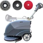 (EM-25) 15” Brush Foldable Walk Behind Hand Push Floor Scrubber Machine,